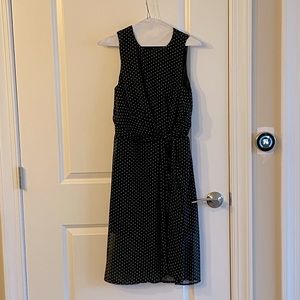 Black polka dot dress